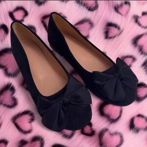 Elegant Black Bow Flats